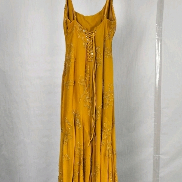 NWOT HOUSE OF CB 'Rosalia' Gold Embellished Hand Beaded Maxi Dress/Size S Formal - Picture 5 of 7